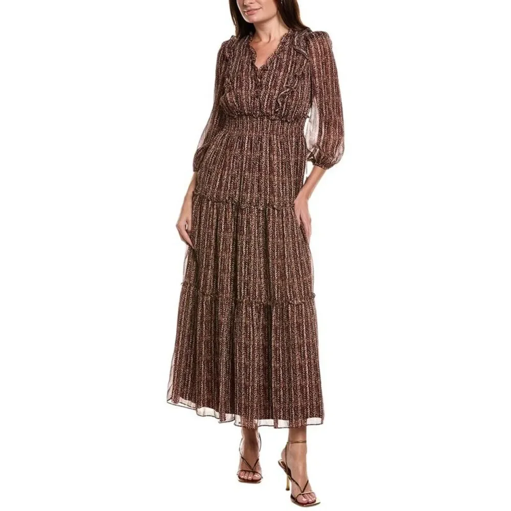 Maison Tara Womens  Lorela Maxi Dress, Brown